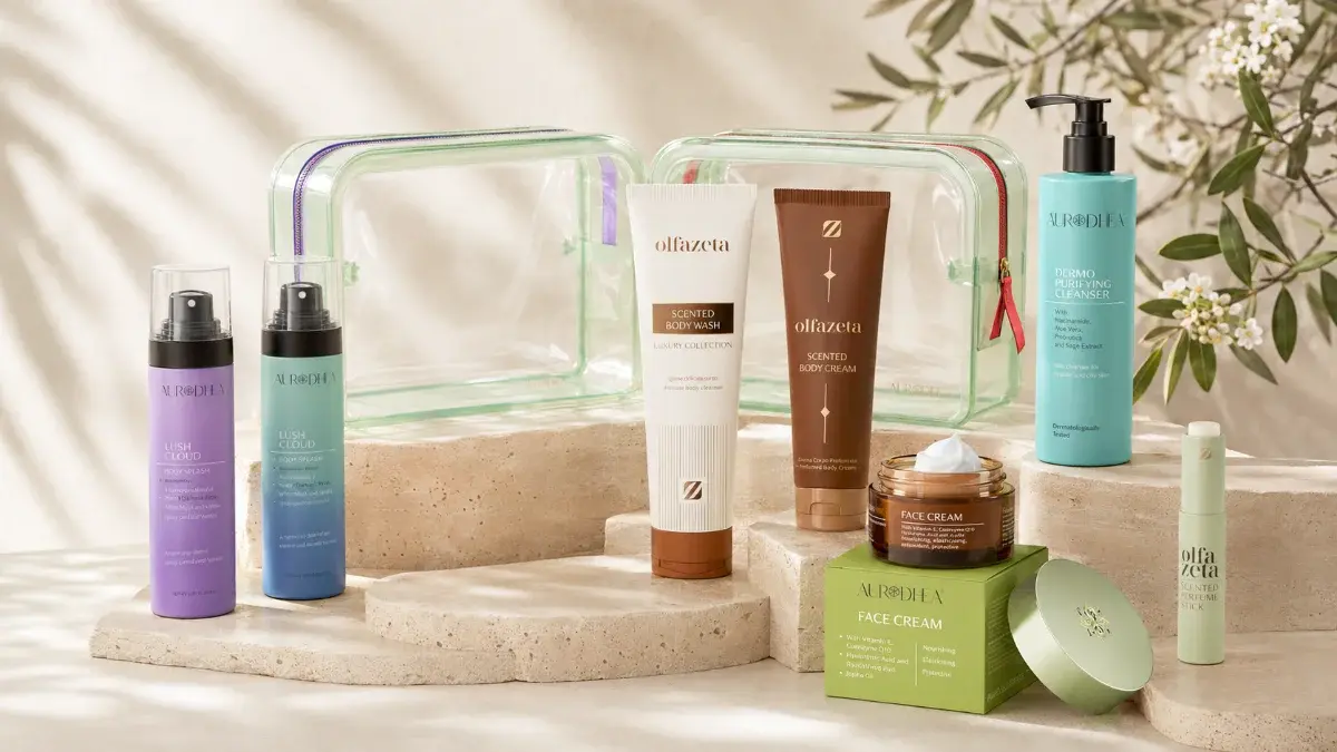 Auswahl hochwertiger Beauty- und Well-being-Produkte